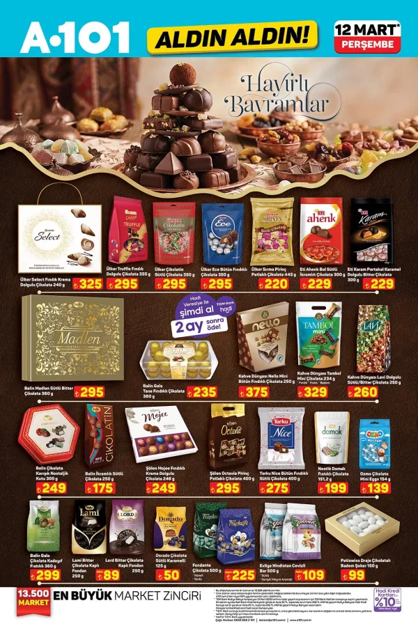A101 12 Mart Perşembe Aldın Aldın! Bayram Özel Aktüel Ürünler Kataloğunda Çikolata Şöleni Başlıyor