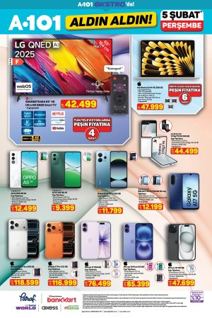 A101 5 Şubat 2026 market aktüel afişi