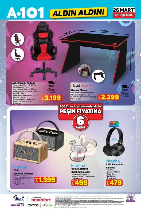 A101 27 Mart 2026 Aktüel Ürünler - Asos Oyuncu Koltuğu ve Gamer Masası