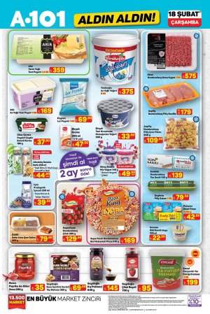 A101 18 Şubat 2026 market aktüel afişi