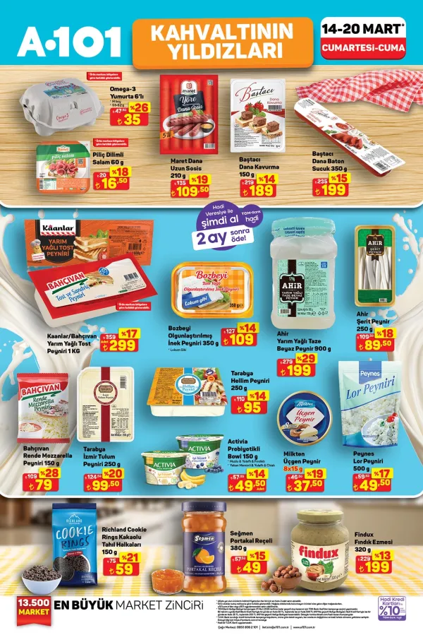 14-20 Mart A101 Aktüel Ürünler: Omega-3 Yumurta ve 1 KG Tost Peynirinde Dikkat Çeken Fiyatlar