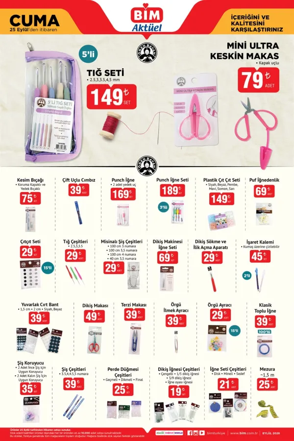 BİM Market 25 Eylül 2026 Kataloğu