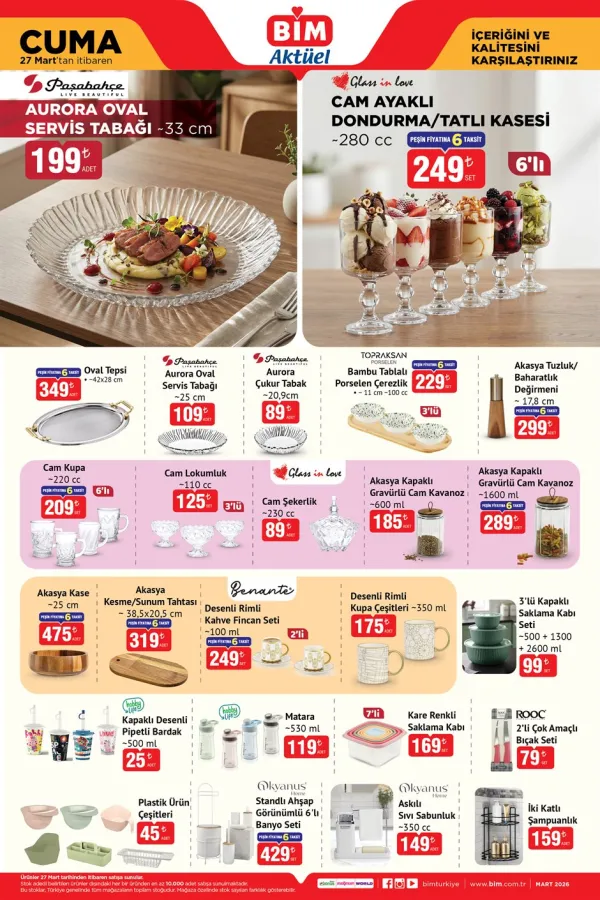  6. Kampanya : Paşabahçe Aurora Servis Tabakları ve Akasya Ahşap Mutfak Gereçleri Geliyor