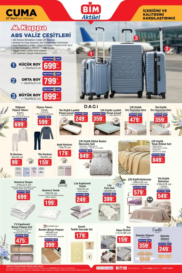  3. Kampanya : Kappa Valiz Çeşitleri ve Dagi Pijama Takımları Başta Olmak Üzere Yeni Liste Yayında