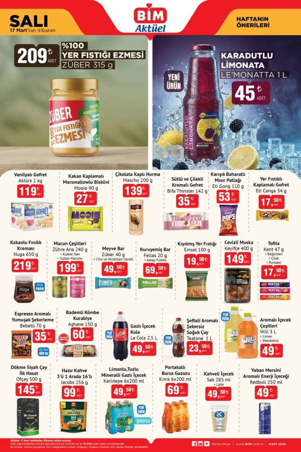 BİM 17 Mart 2026 Aktüel Ürünler Kataloğu: Atıştırmalık ve İçeceklerde Kaçırılmayacak Fırsatlar!
