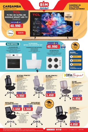 BİM 4 Mart 2026 market aktüel afişi