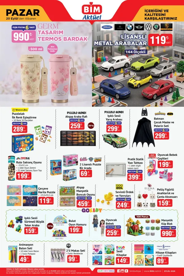 BİM Market 20 Eylül 2026 Kataloğu