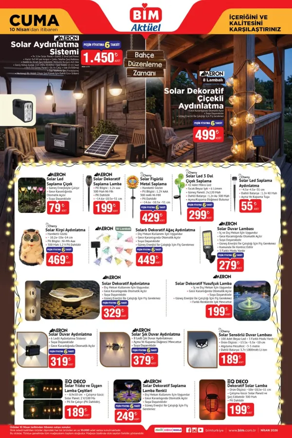  5. Kampanya : Solar Aydınlatma Sistemi ve Dekoratif Bahçe Ürünleri Mağazalarda