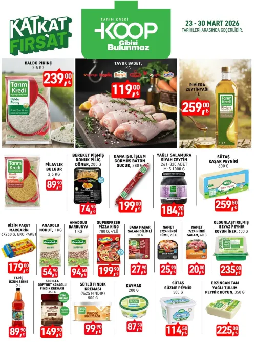 Tarım Kredi 23-30 Mart Aktüel Ürünler - Baldo Pirinç ve Riviera Zeytinyağında İndirimli Fiyatlar